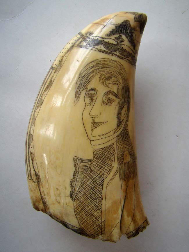 A 19th century scrimshawed whale's tooth featuring American Naval hero Commodore Stephen Decatur (1779-1820) circa 1845 — image 6